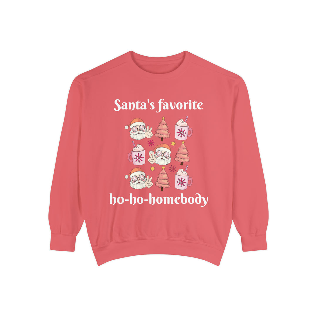 Santa's Favorite Ho-ho-homebody Oversized Garment-Dyed Sweatshirt