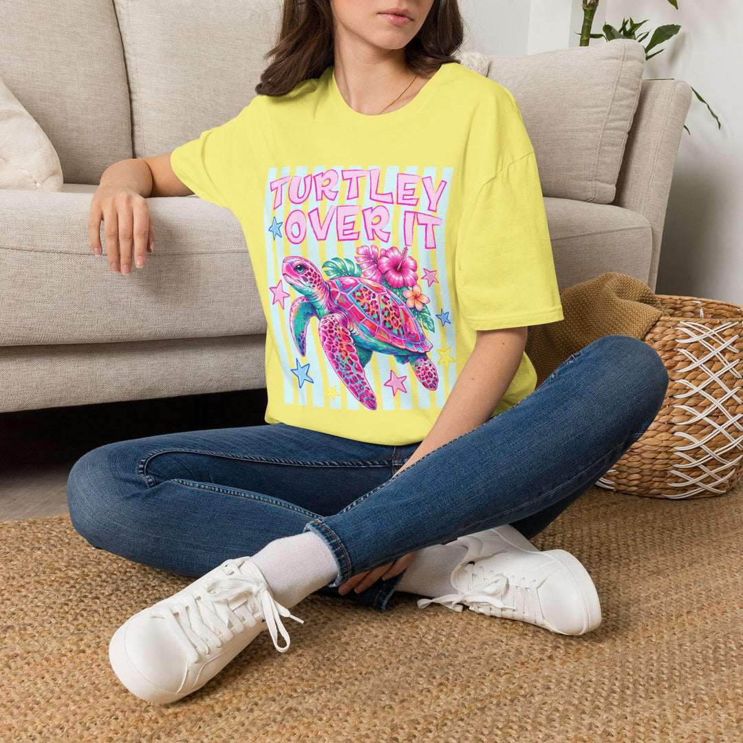 T-Shirt Turtley Over It' Colorful Sea Turtle Graphic Tee