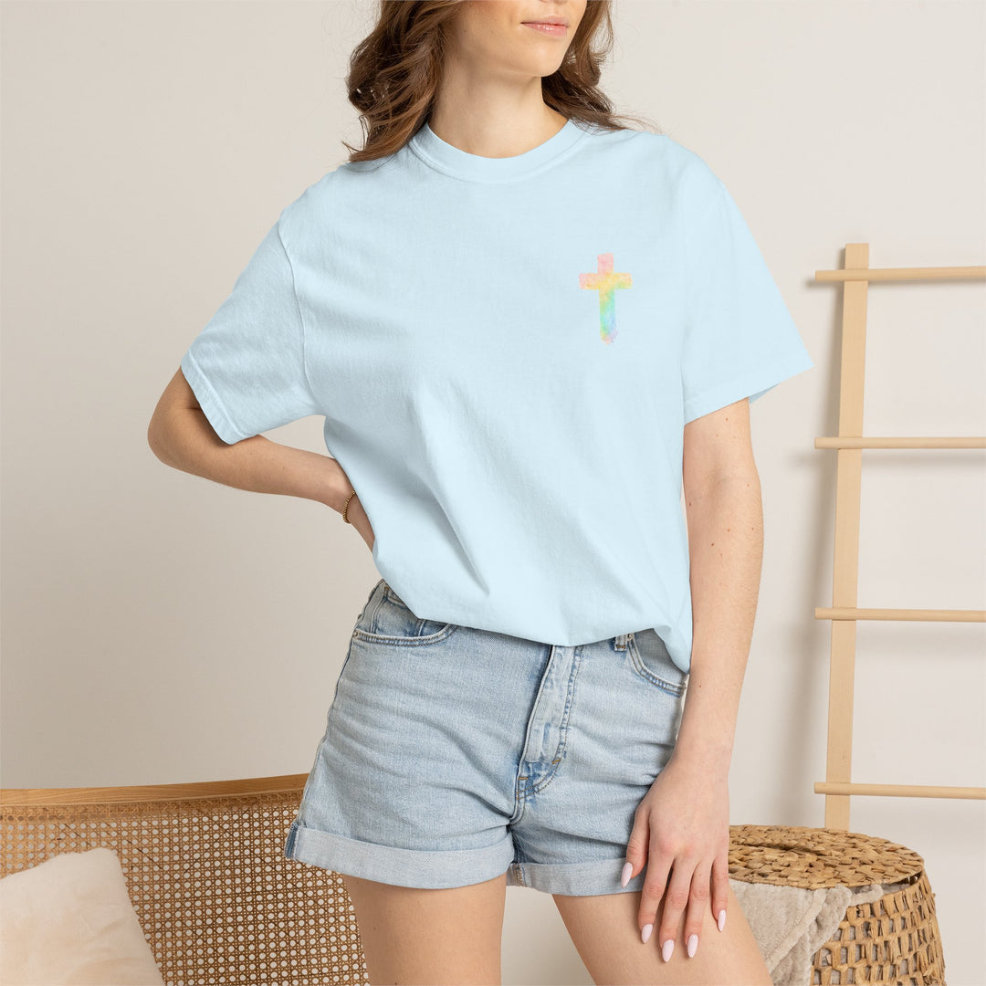 Christian Prayer TShirt The Lord's Prayer Watercolor Rainbow Design Our Father