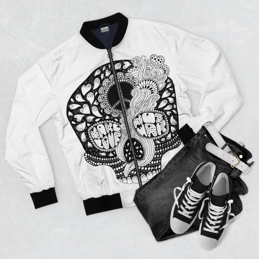 Skull 'Make Love Not War' Men's Bomber Jacket