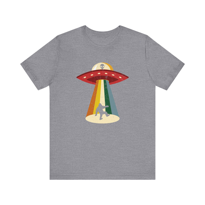 Sasquatch Bigfoot Spaceship Abduction Short Sleeve Tee Express Delivery available