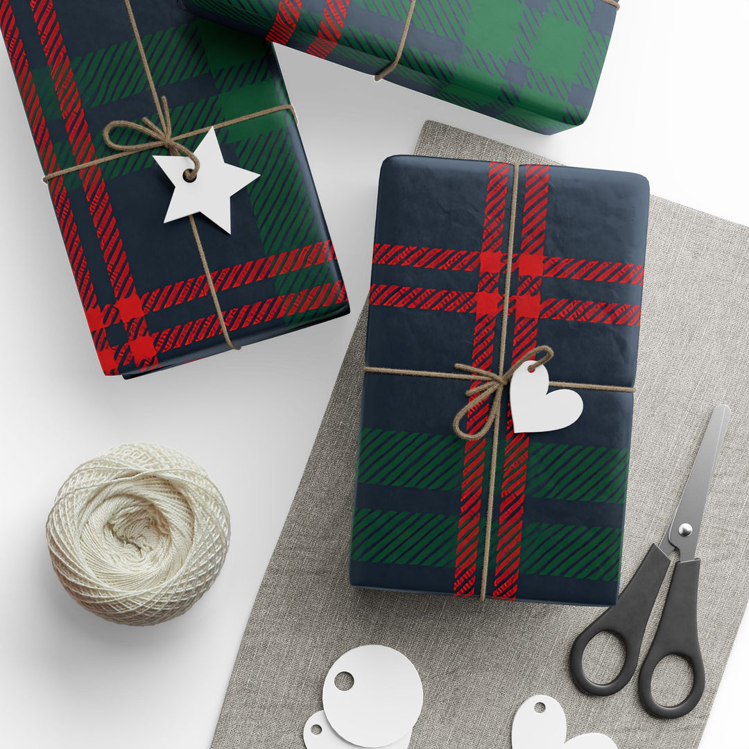 Tartan Plaid Wrapping Paper – Classic Green & Red Holiday Gift Wrap