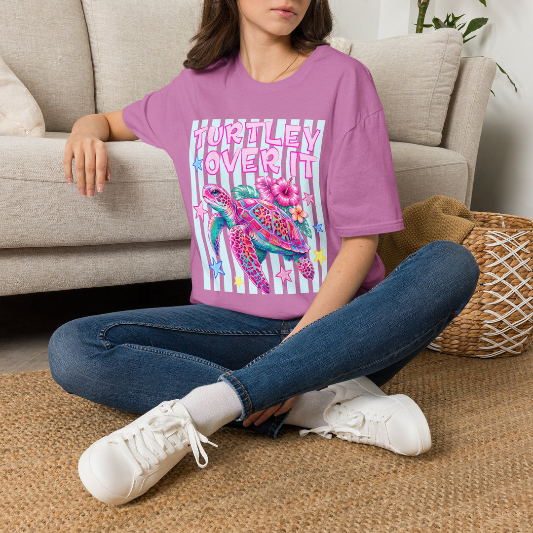 T-Shirt Turtley Over It' Colorful Sea Turtle Graphic Tee