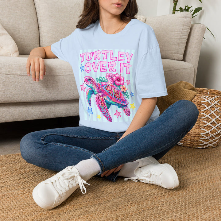 T-Shirt Turtley Over It' Colorful Sea Turtle Graphic Tee
