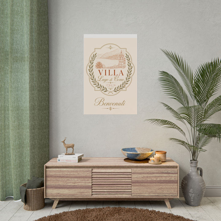 Villa Lago di Como Benvenuti Rolled Poster Vintage Italian Travel Art Print