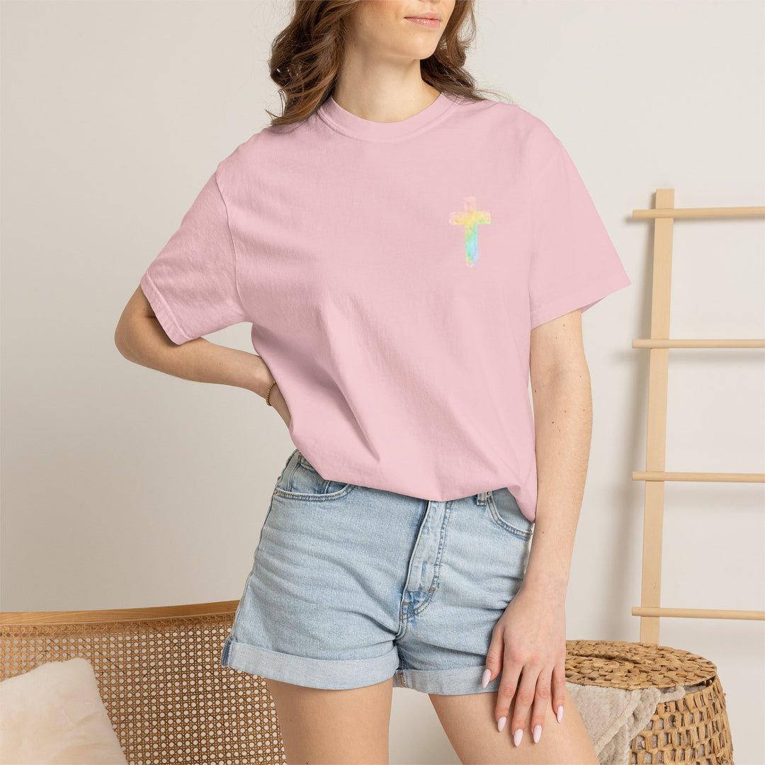 Christian Prayer TShirt The Lord's Prayer Watercolor Rainbow Design Our Father