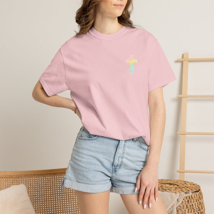 Christian Prayer TShirt The Lord's Prayer Watercolor Rainbow Design Our Father