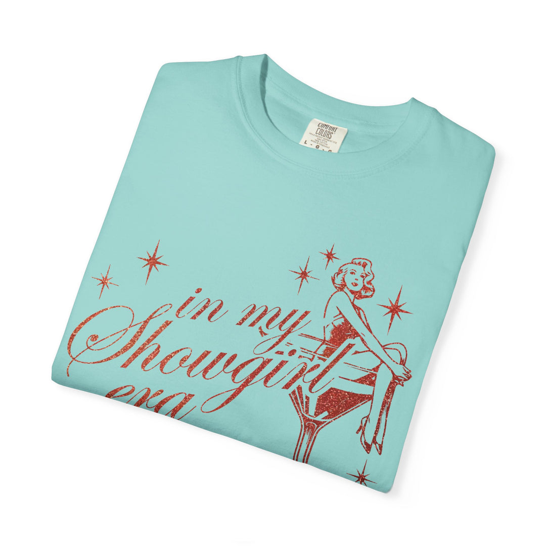 Showgirl Era Sweatshirt: Orange Faux Glitter Print, Vintage Concert Style