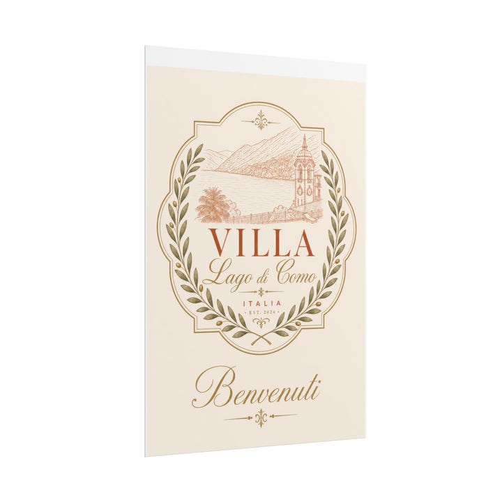 Villa Lago di Como Benvenuti Rolled Poster Vintage Italian Travel Art Print