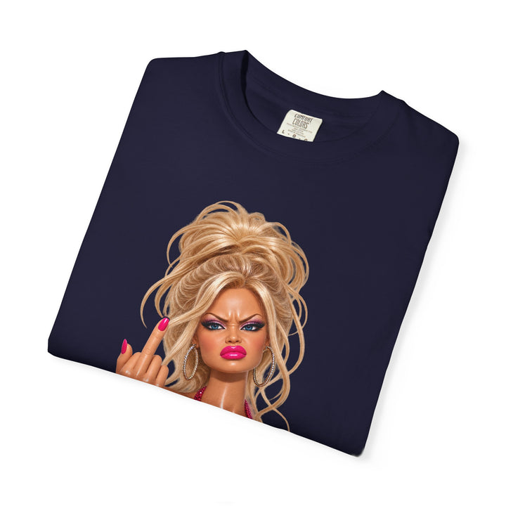 Middle Finger Meme Doll Retro Glam Diva T‑Shirt Sassy Sarcastic Joke Graphic Tee Women Humor Gag Shirt