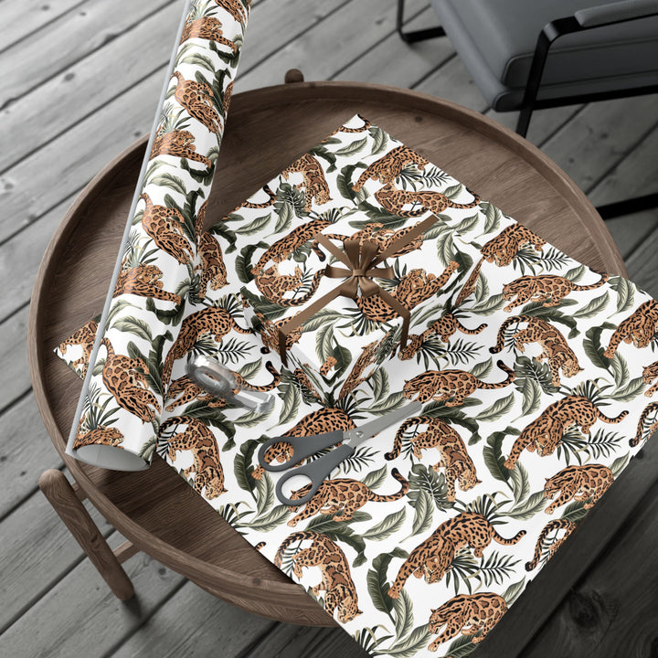Leopard Botanical Gift Wrap Paper Stylish Trendy Wrapping for Special Occasions Christmas Wrapping Paper