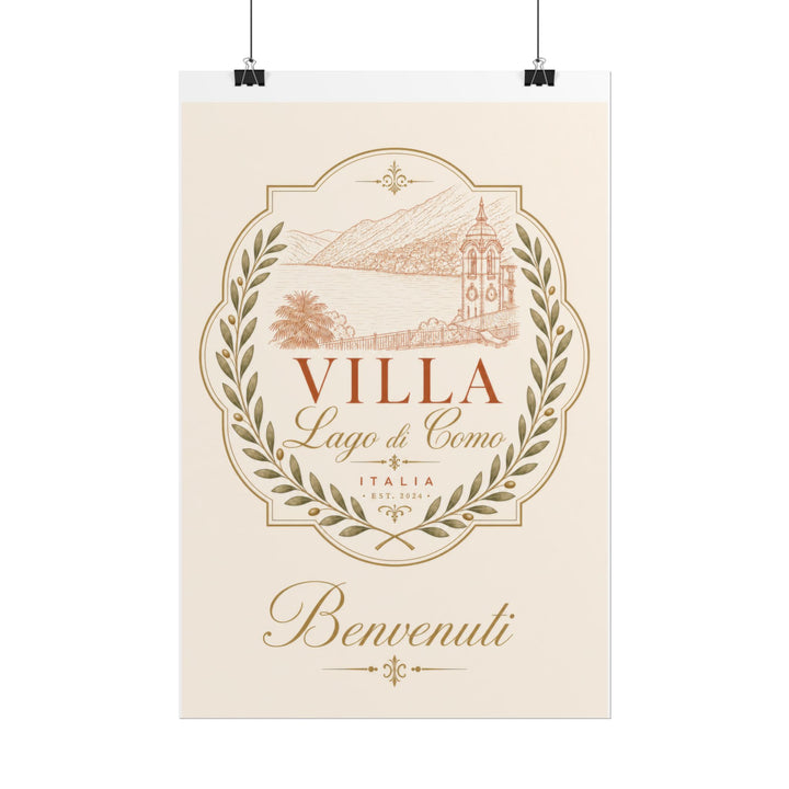 Villa Lago di Como Benvenuti Rolled Poster Vintage Italian Travel Art Print