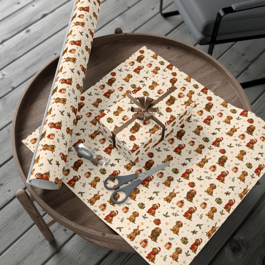 Dachshund Christmas Gift Wrap | Wiener Dog Wrapping Paper | Doxie Holiday Gift Wrap | Dachshund Mom Christmas Gift