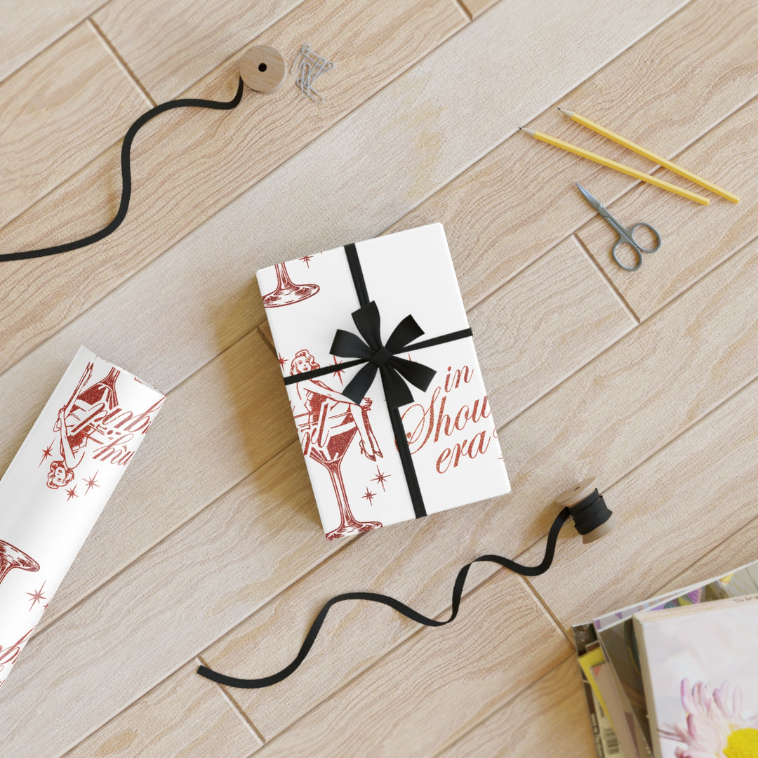 Retro Showgirl Era Gift Wrapping Paper, Stylish Gift Wrap for All Occasions, Holiday Wrapping