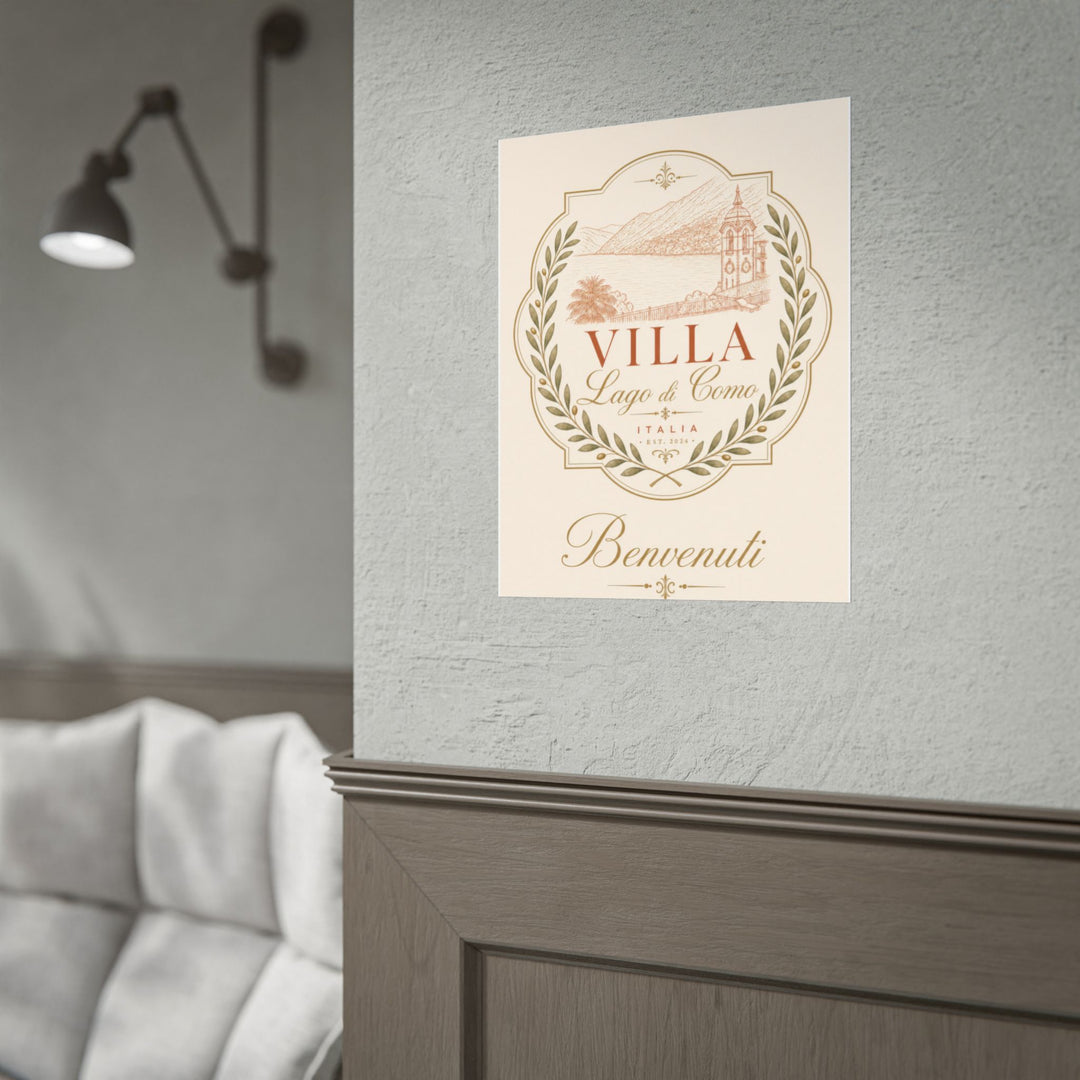 Villa Lago di Como Benvenuti Rolled Poster Vintage Italian Travel Art Print