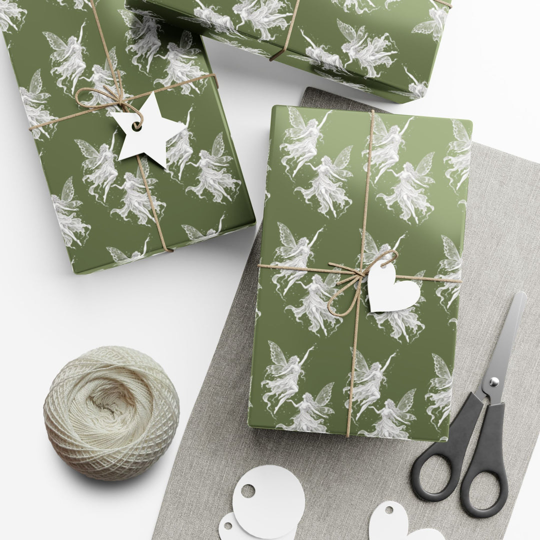 Copy of Burgundy Fairy Gift Wrap Paper Dancing Fairies