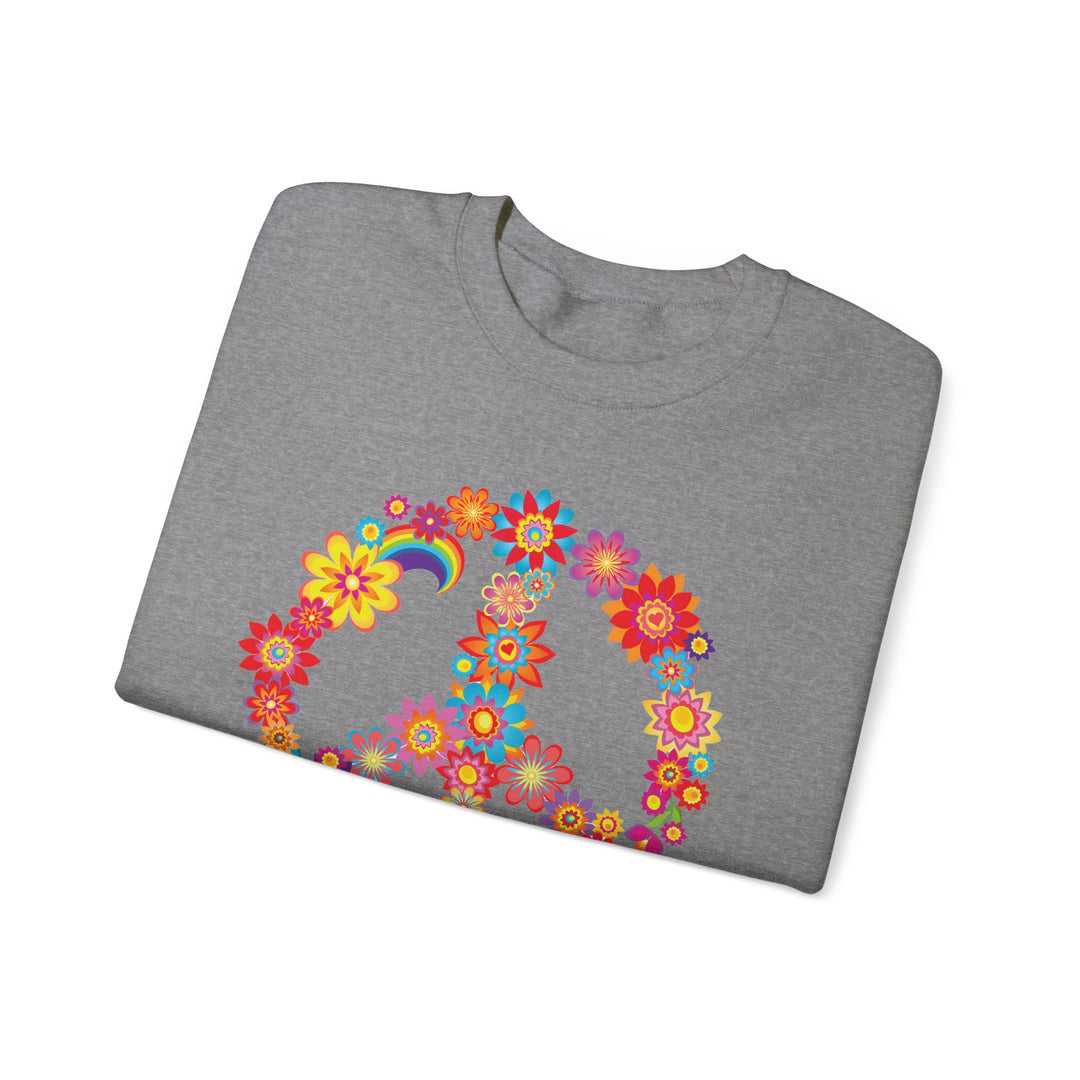Peace Flower Power Sweatshirt Hippie Boho Bohemian Life Natural Life
