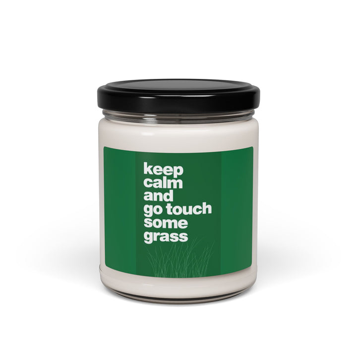 Scented Soy Candle, 9oz Keep Calm & Touch Some Grass 9 Scents Cinnamon Vanilla, Coconut, Lavender, Apple, Pine, Unscented