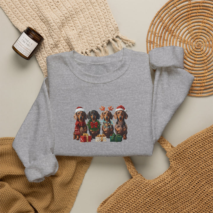 Dachshund Christmas Sweatshirt, Wiener Dog Holiday Sweatshirt, Dog Lover Gift, Cute Doxie Crewneck, Merry Christmas Pullover
