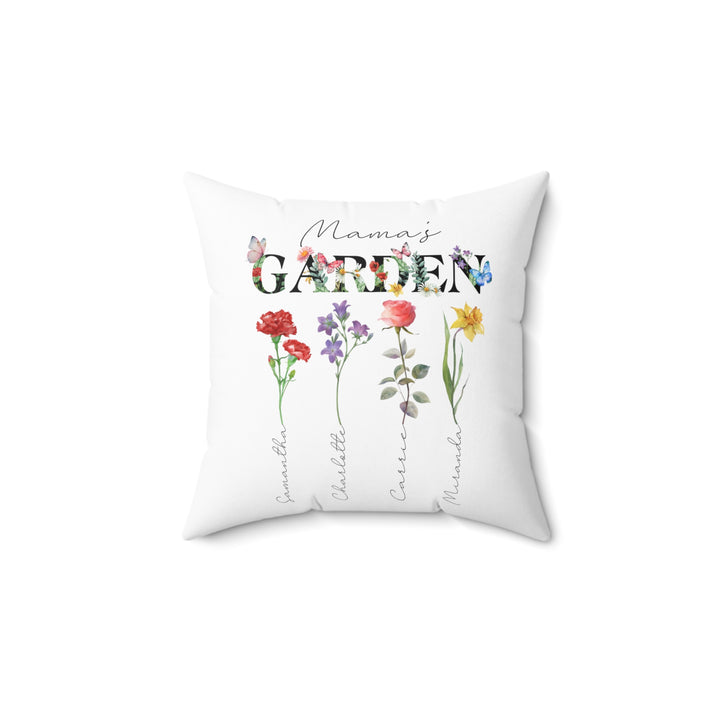 Birth Flower Personalized Pillow Mom Gift Child's Names Birth Flower Pillow Custom Pillow Mother's Day Mother's Birthday