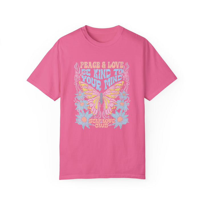 Boho Floral TShirt Peace & Love Butterfly Comfort Colors® T-Shirt Flowers Tee