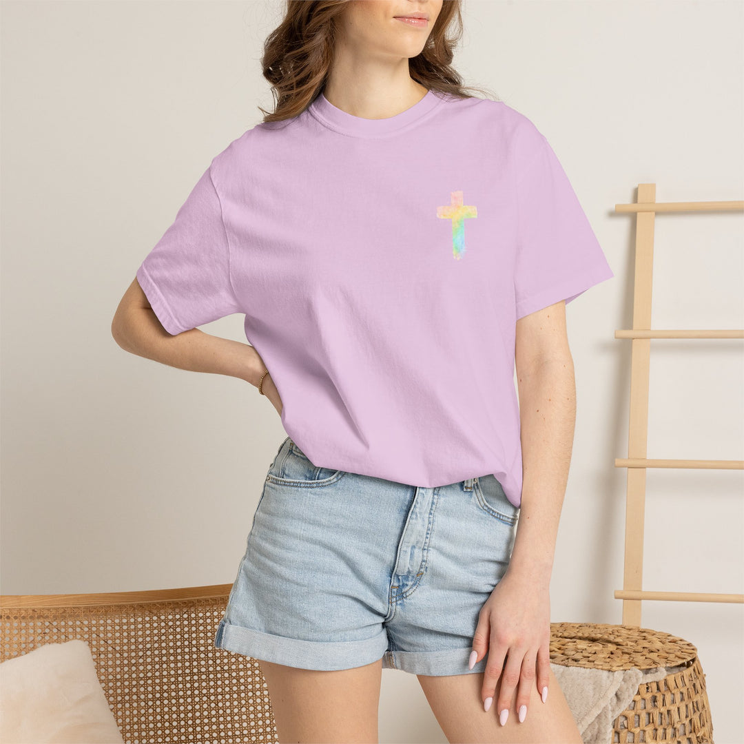 Christian Prayer TShirt The Lord's Prayer Watercolor Rainbow Design Our Father