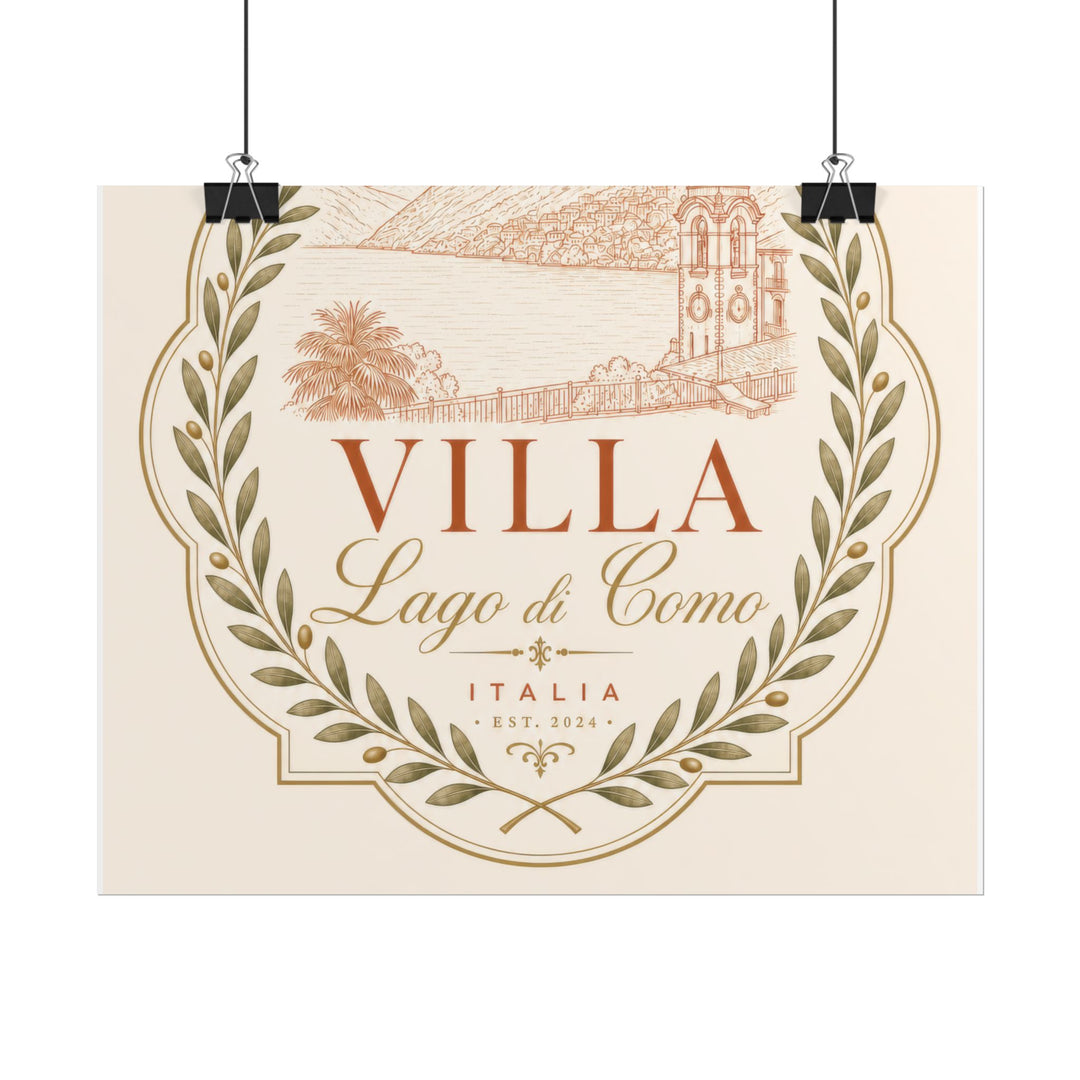 Villa Lago di Como Benvenuti Rolled Poster Vintage Italian Travel Art Print