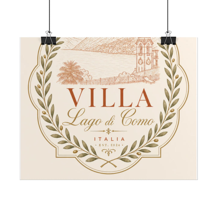 Villa Lago di Como Benvenuti Rolled Poster Vintage Italian Travel Art Print