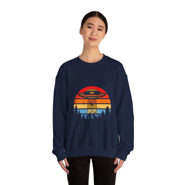 Bigfoot Alien Abduction Sweatshirt Retro