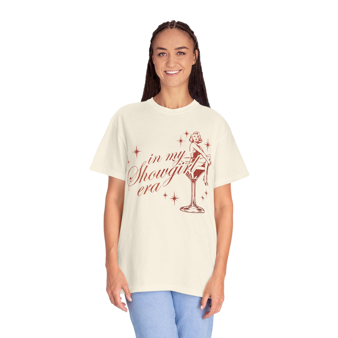 Showgirl Era Sweatshirt: Orange Faux Glitter Print, Vintage Concert Style