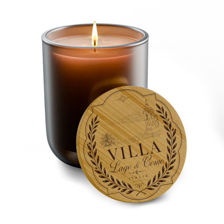 Engraved 14oz Scented Soy Candle Luxe Villa Lago Di Como Bamboo Lid