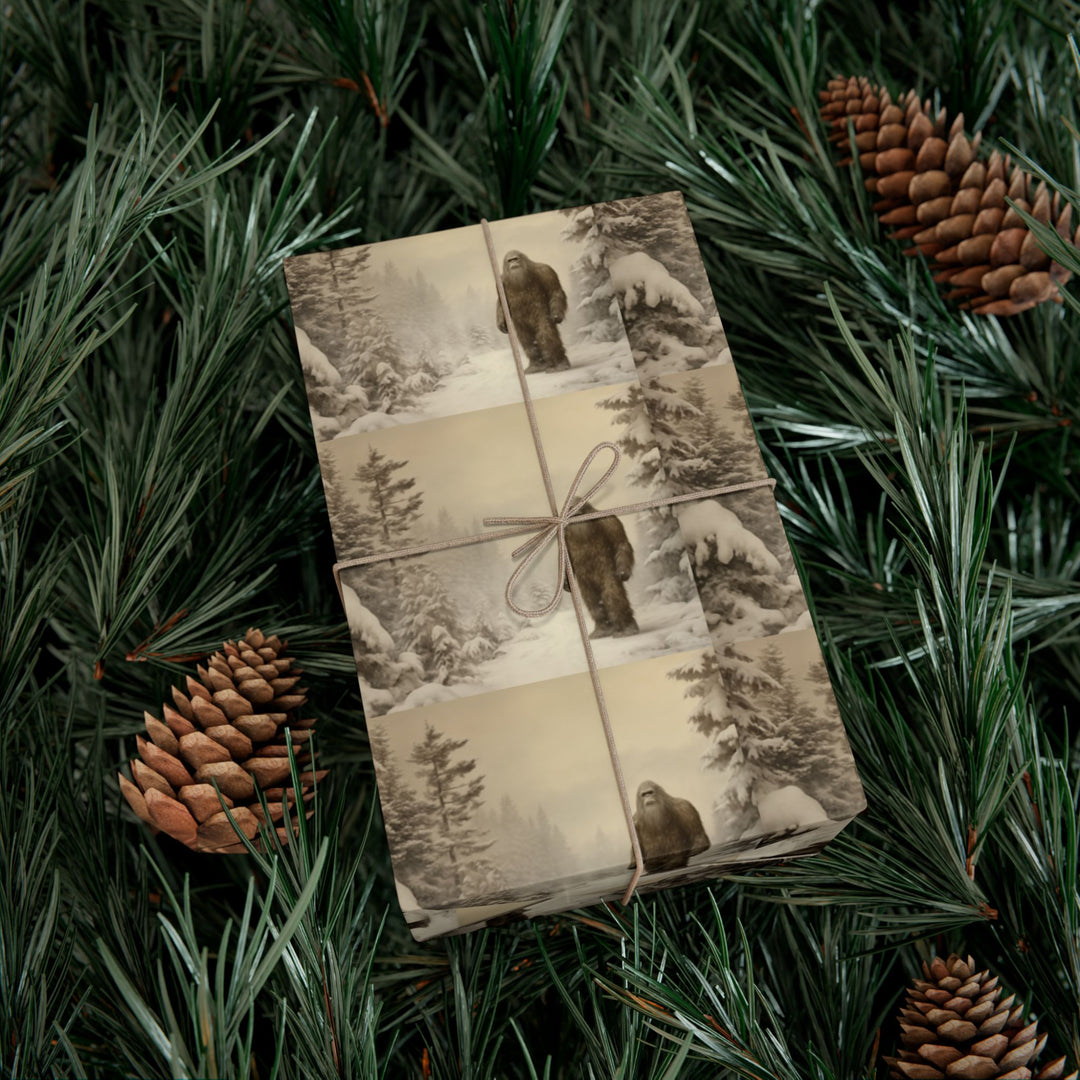 Bigfoot Wrapping  Paper Vintage Woodland Gift Wrap Paper