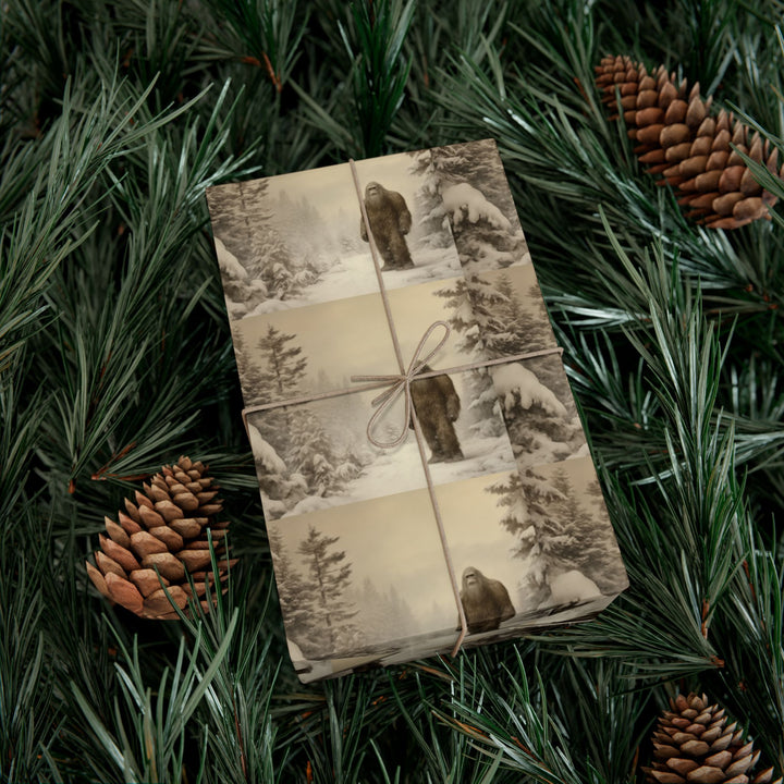 Bigfoot Wrapping  Paper Vintage Woodland Gift Wrap Paper