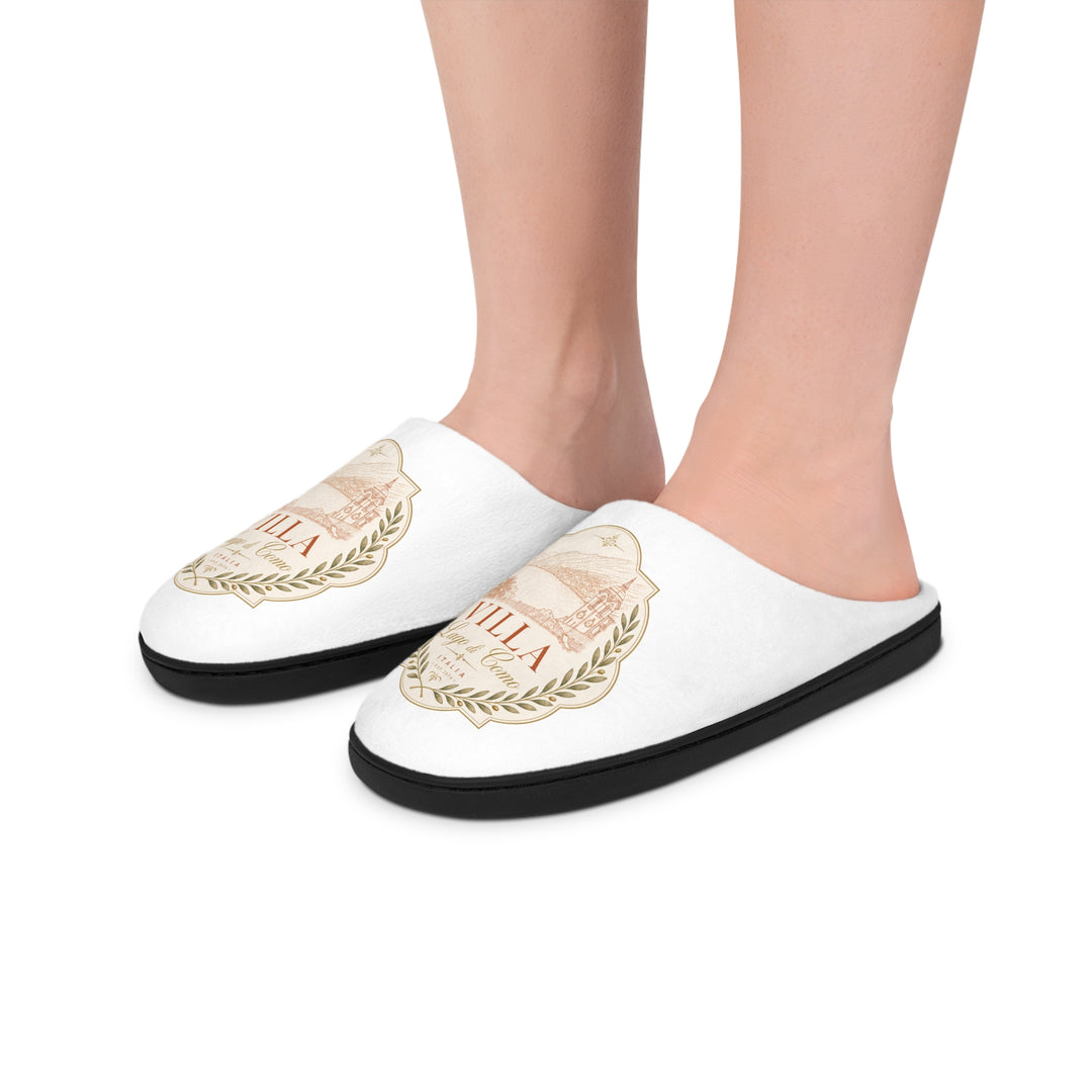 Villa Crest Men's Indoor Slippers — Cozy Home House Emblem Design