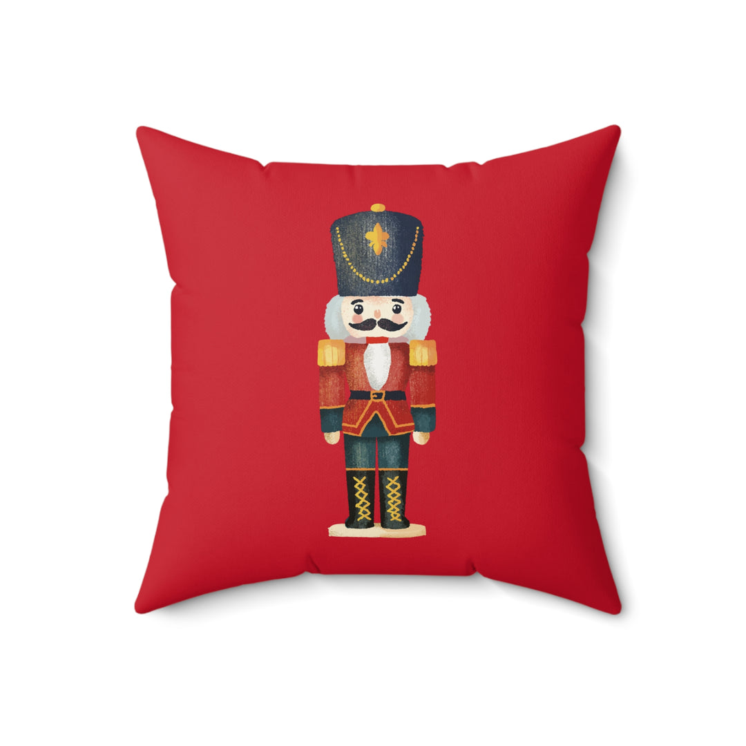 Nutcracker Faux Suede Square Pillow, Holiday Decor, Christmas Gifts, Home Accent, Decorative Pillow, Winter Vibes