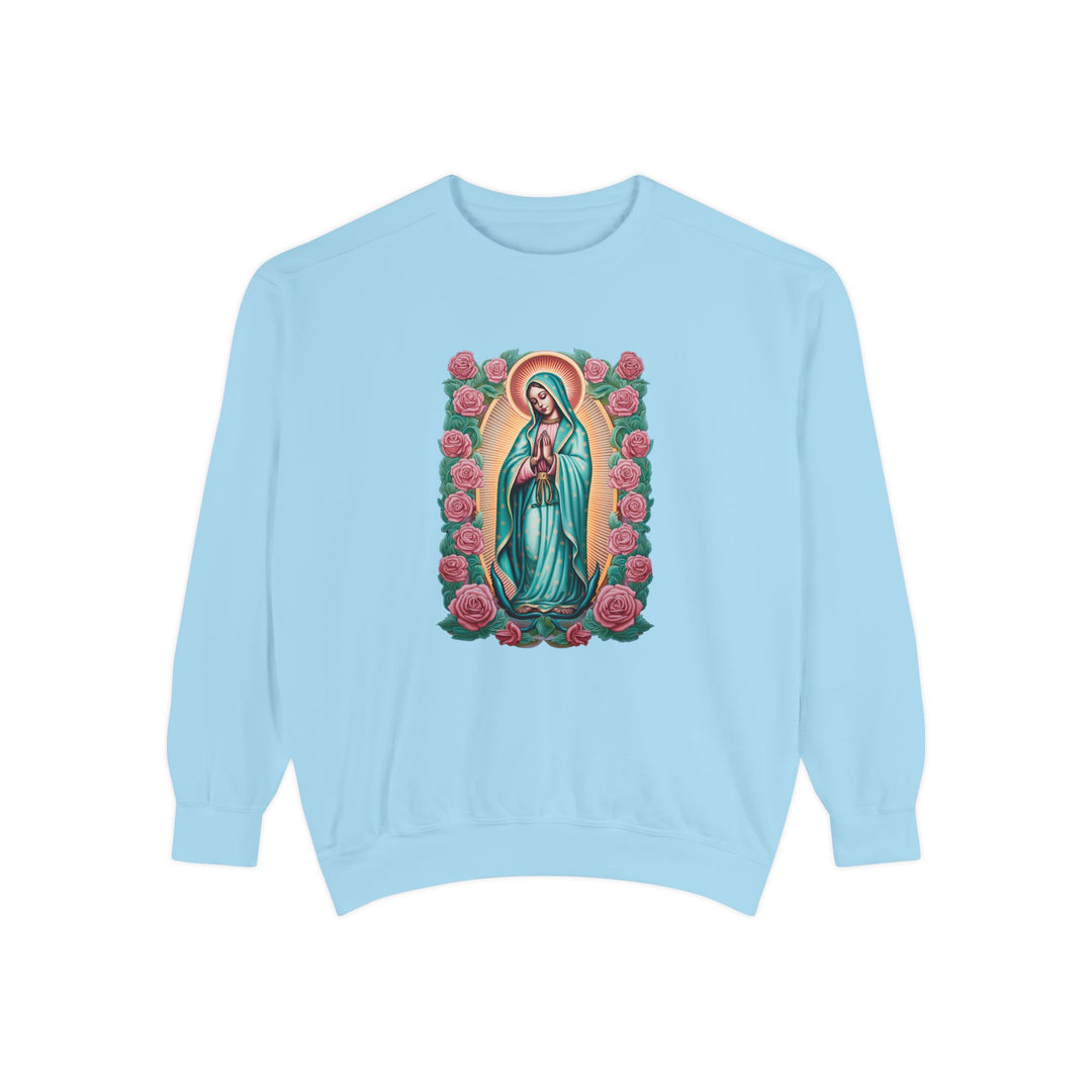 Comfort Colors Virgin Mary Hail Mary Prayer Unisex Sweatshirt Our Lady Of Guadalupe