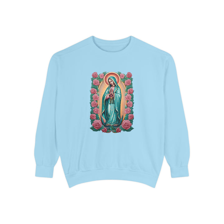 Comfort Colors Virgin Mary Hail Mary Prayer Unisex Sweatshirt Our Lady Of Guadalupe