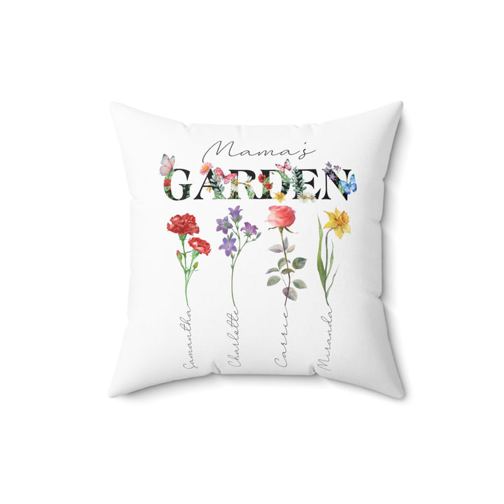 Birth Flower Personalized Pillow Mom Gift Child's Names Birth Flower Pillow Custom Pillow Mother's Day Mother's Birthday