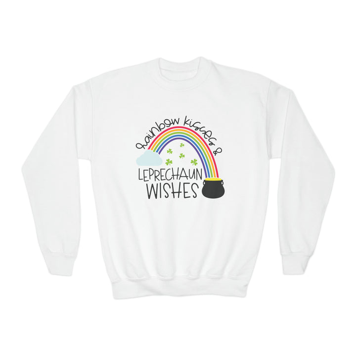 Rainbow Kisses and Leprechaun Wishes Youth Sweatshirt