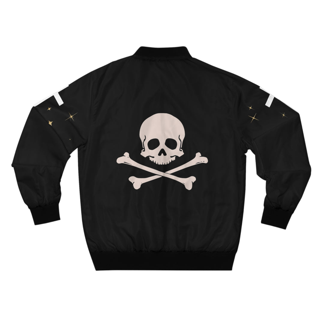 Skull and Crossbones Men's Bomber Jacket Gothic Outerwear