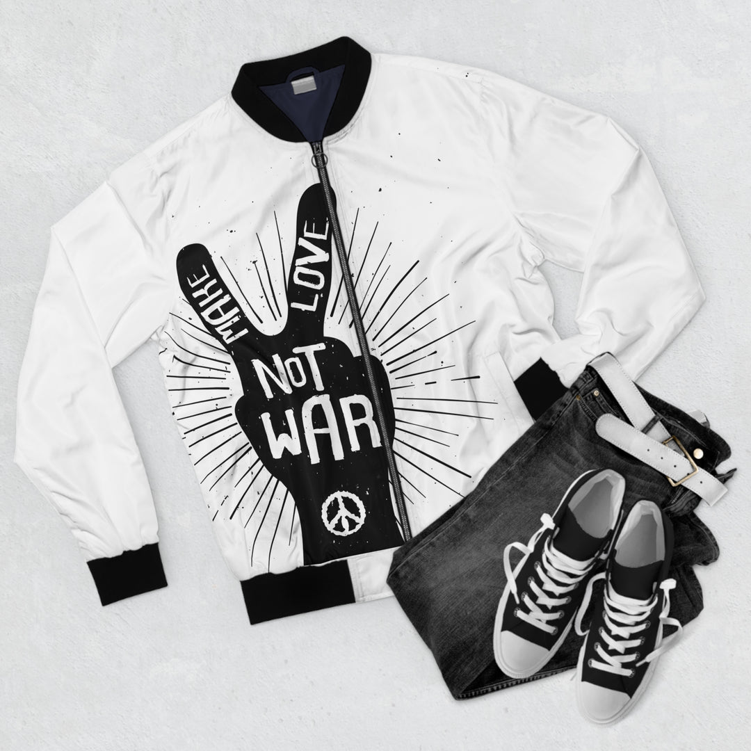 Hand Peace Sign Men's Bomber Jacket
