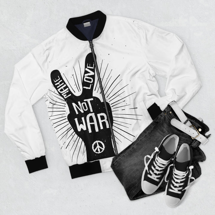 Hand Peace Sign Men's Bomber Jacket