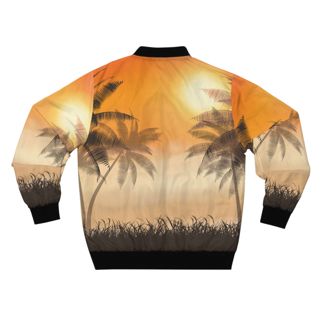 Palm Tree Surfer Men's Bomber Jacket — Tropical Surf Bomber