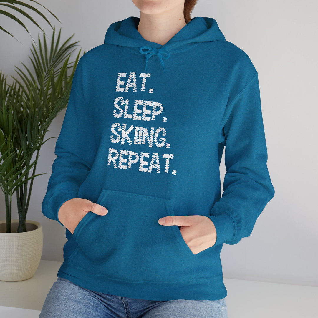 Eat Sleep Skiing Repeat Unisex Hooded Sweatshirt