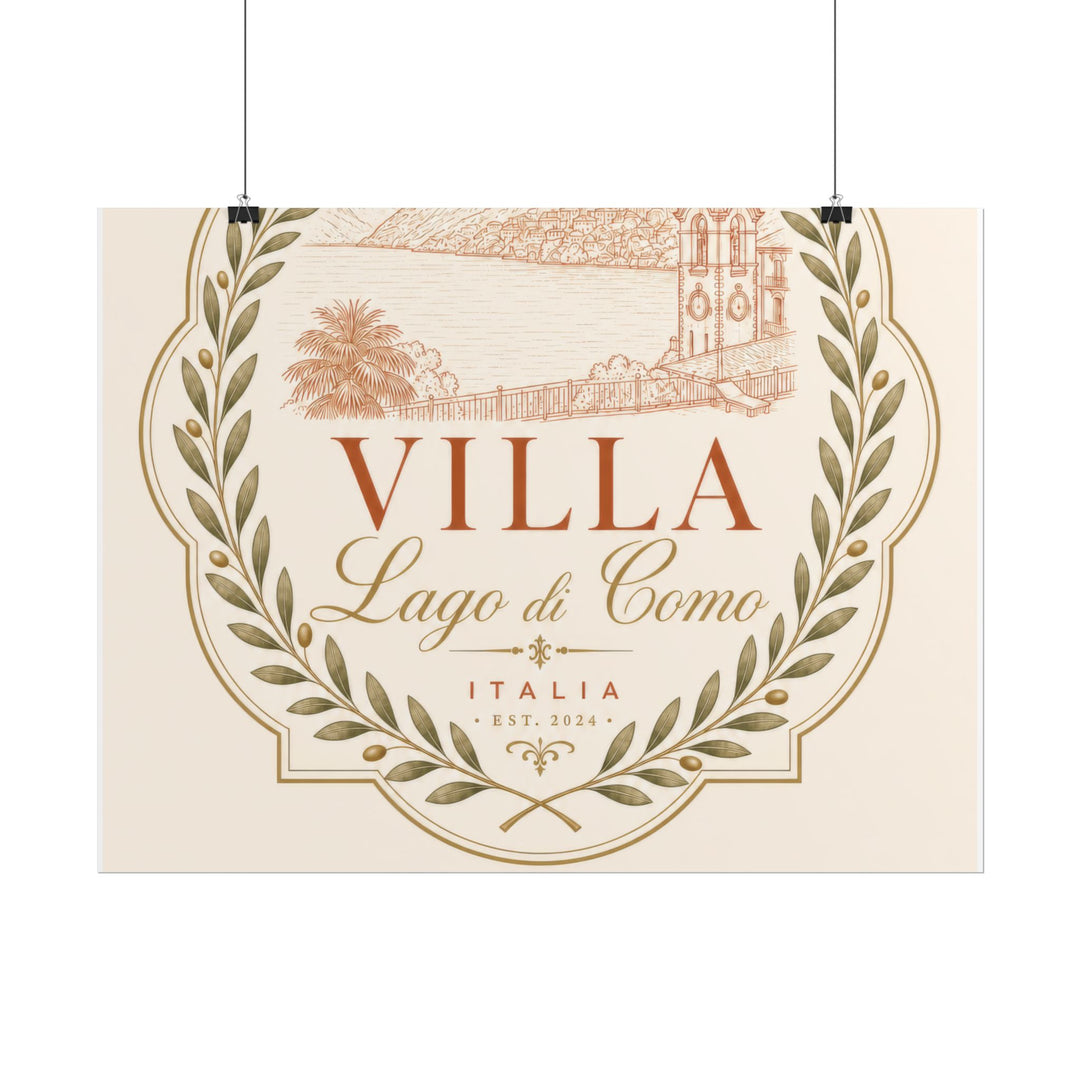 Villa Lago di Como Benvenuti Rolled Poster Vintage Italian Travel Art Print