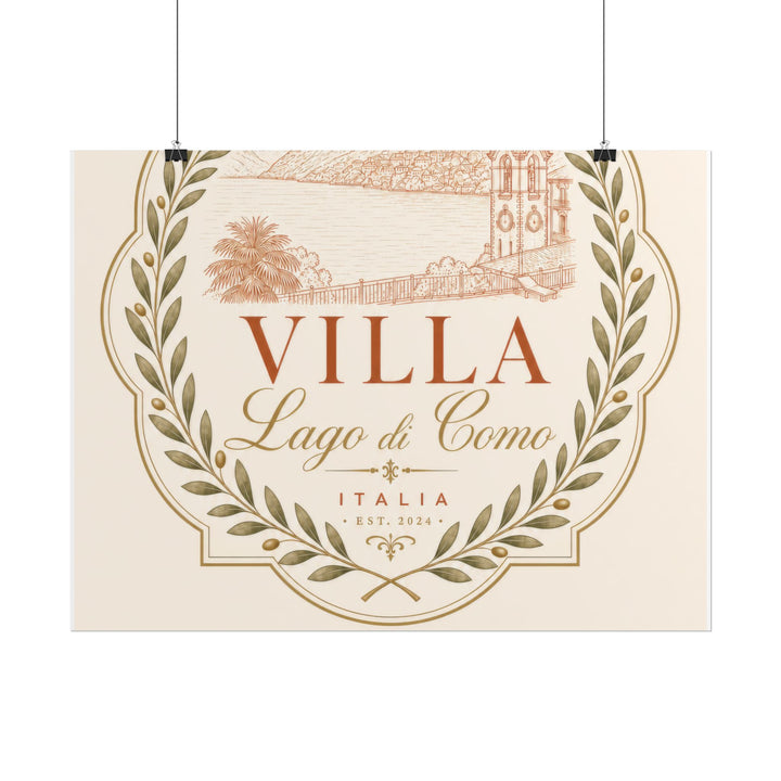 Villa Lago di Como Benvenuti Rolled Poster Vintage Italian Travel Art Print