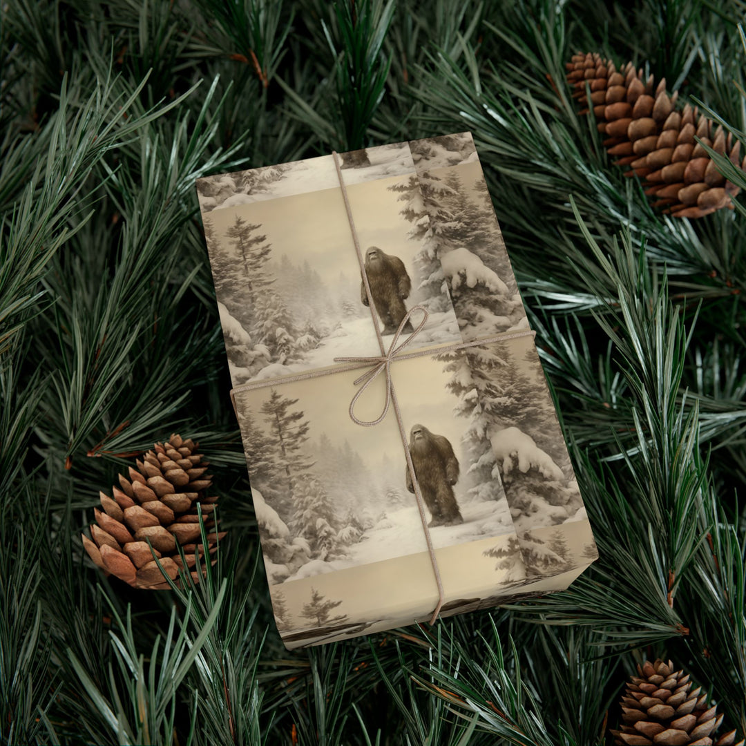 Bigfoot Wrapping  Paper Vintage Woodland Gift Wrap Paper