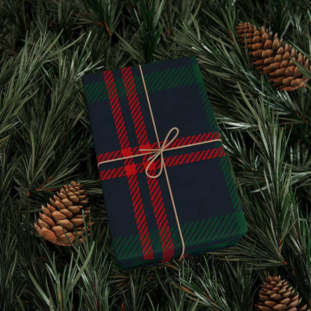 Tartan Plaid Wrapping Paper – Classic Green & Red Holiday Gift Wrap