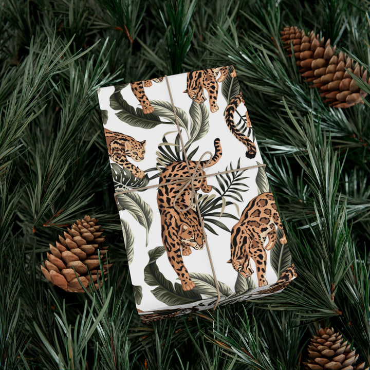 Leopard Botanical Gift Wrap Paper Stylish Trendy Wrapping for Special Occasions Christmas Wrapping Paper