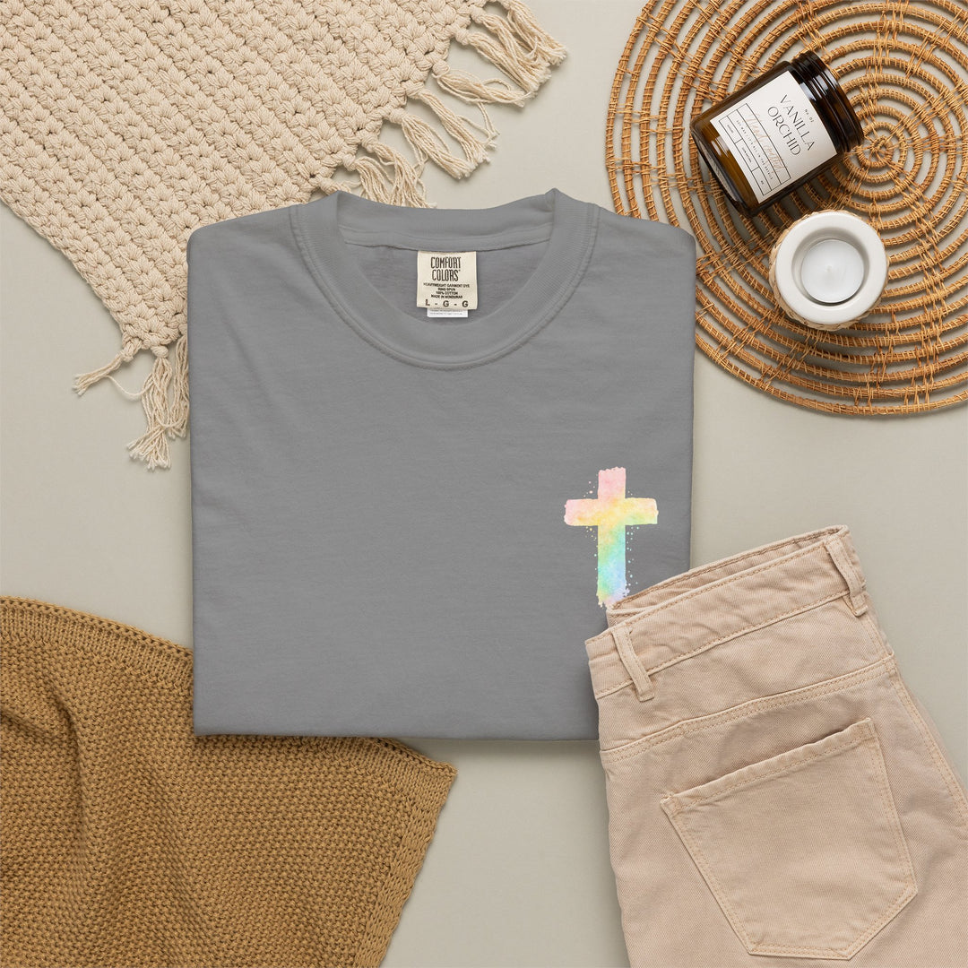 Christian Prayer TShirt The Lord's Prayer Watercolor Rainbow Design Our Father